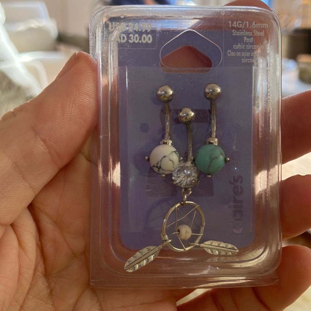 Bellybutton rings (3) brand new